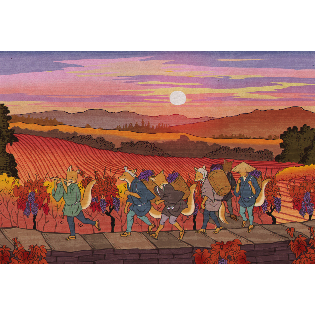 <代筆可>オリジナルポストカード<狐の秋の収穫際>